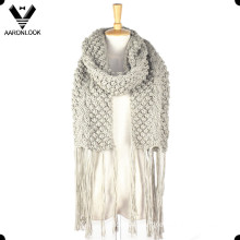 2016 Women′s Long Fringe Crochet Knit Scarf